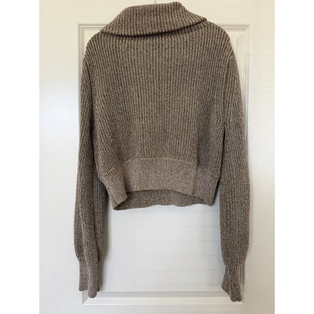 Varley Mentone Half Zip Sweater in Dark Olive Speckle Size Small